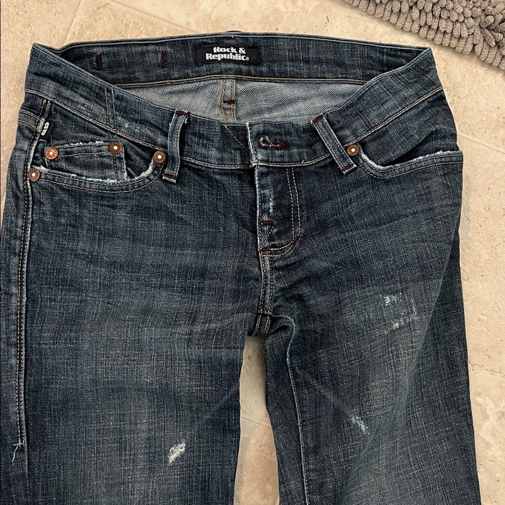 Rock & Republic Dark Blue Straight Leg Jeans